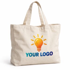 Natural canvas tote bag, size M, with a full-colour print (photo)