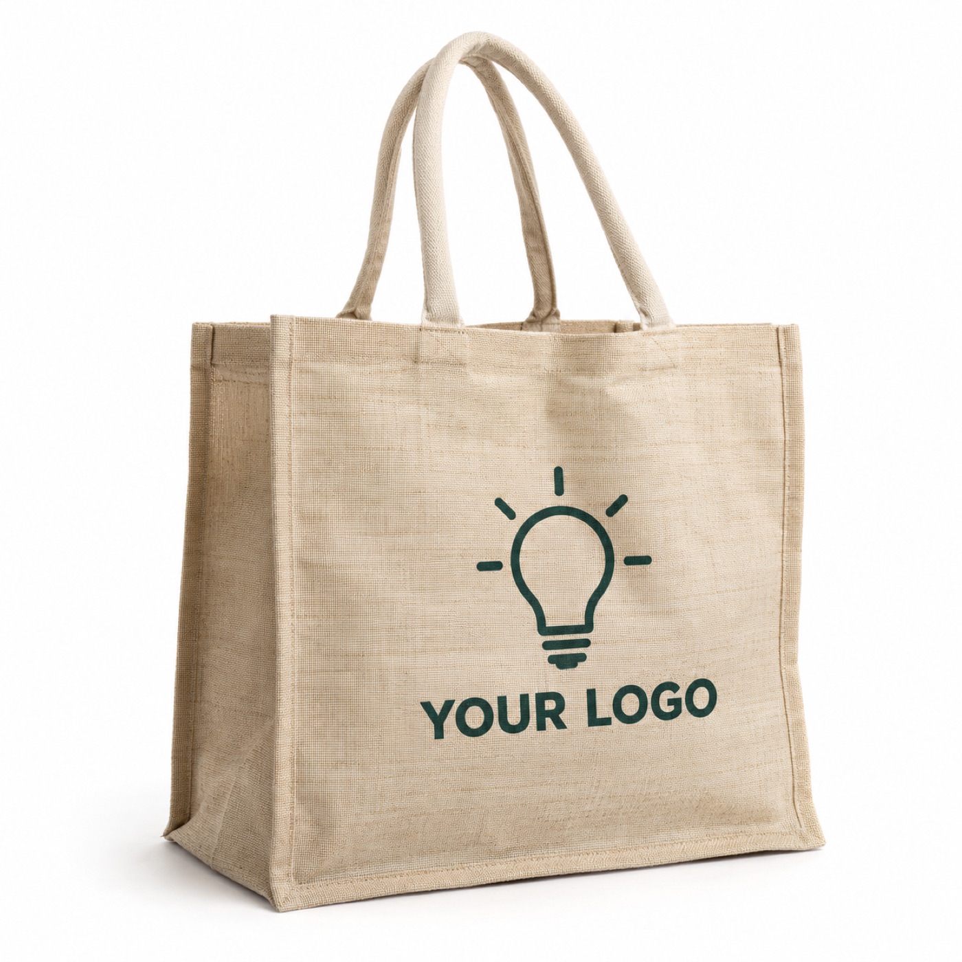 Laminated juco bag printed with a logo (photo)