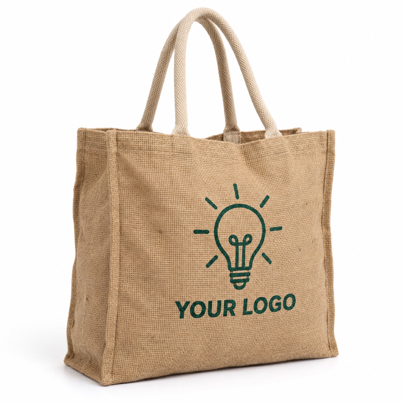 Jute bag printed with a logo (photo)