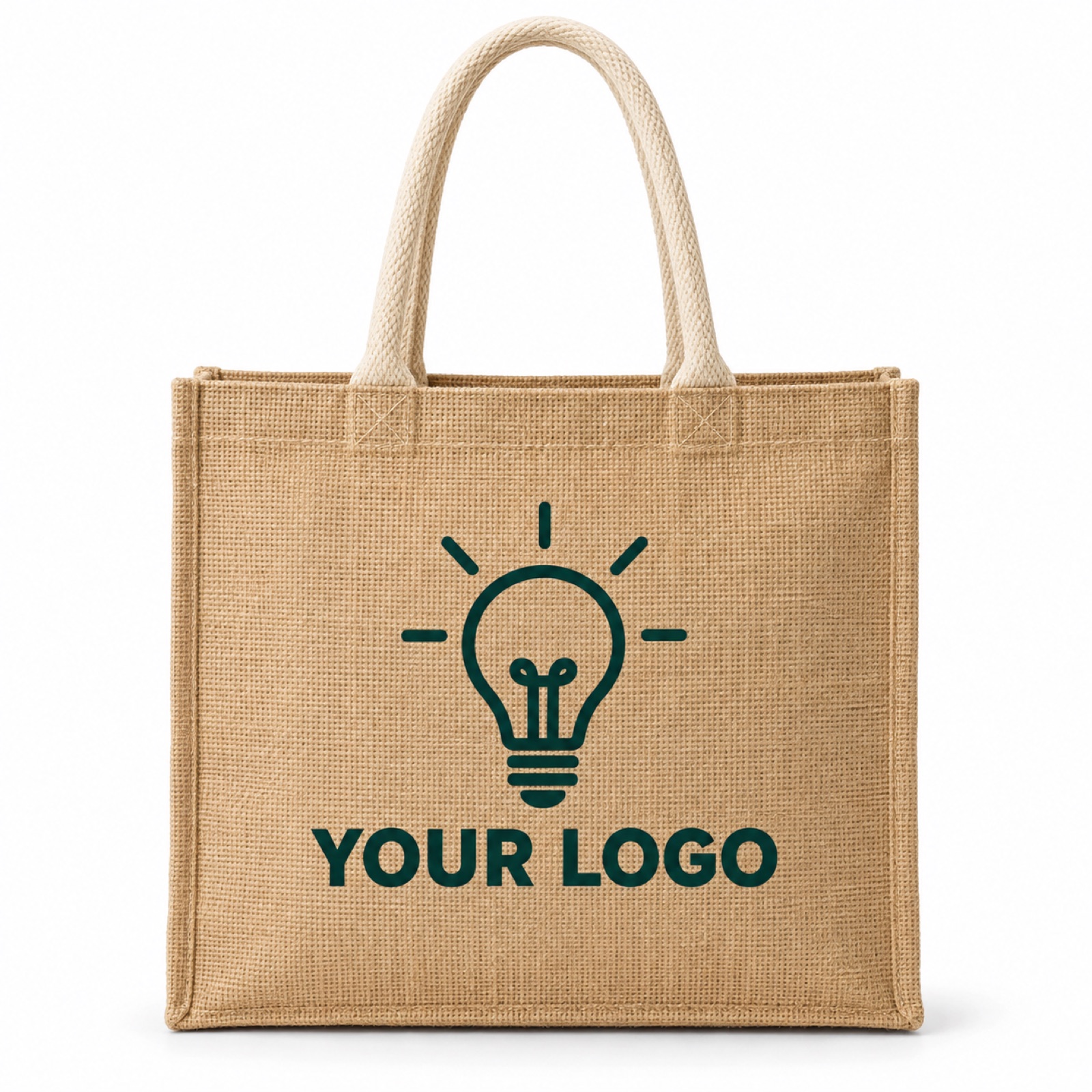 Jute bag printed with a logo (illustration)