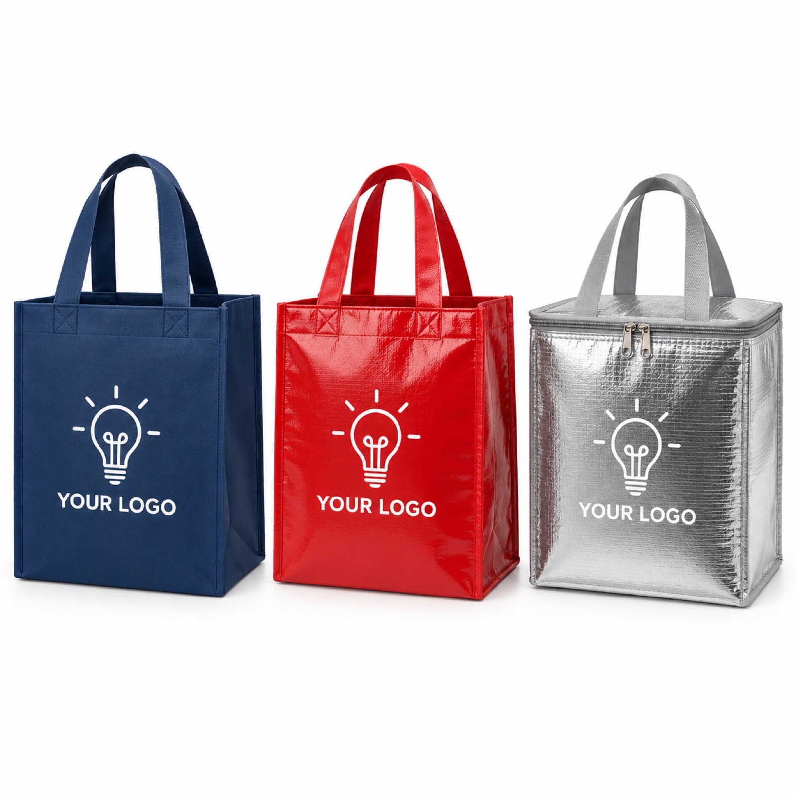 Other non-woven bag styles printed with a logo (illustration)