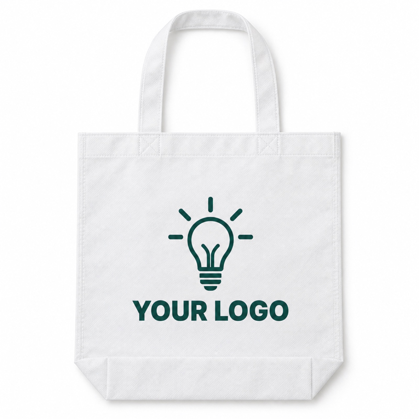 Non-woven tote bag lying flat, seen from above (illustration)