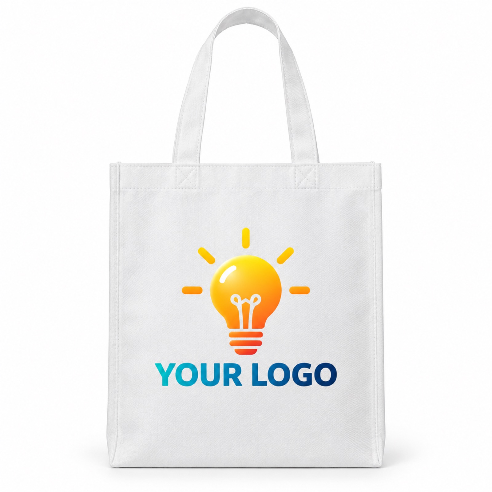 White non-woven tote bag with a full-colour A5 print (illustration)