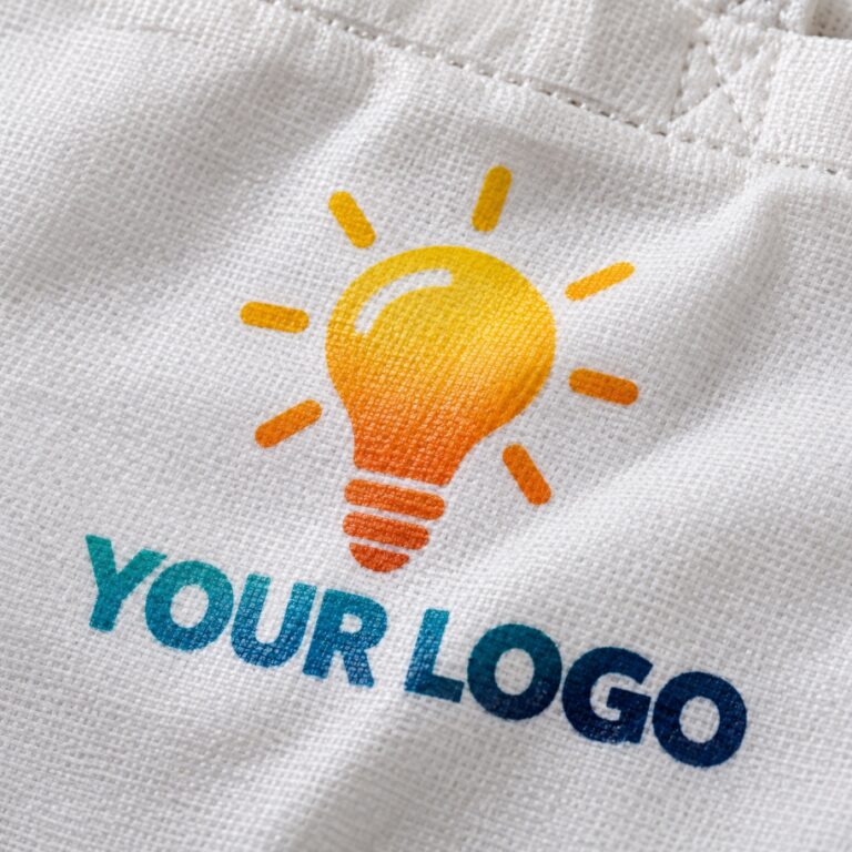 Close-up of a full colour (heat transfer) print on a bag