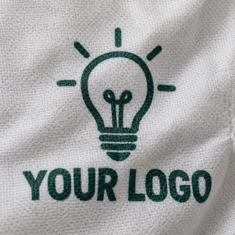 Close-up of a silk screen print on a bag