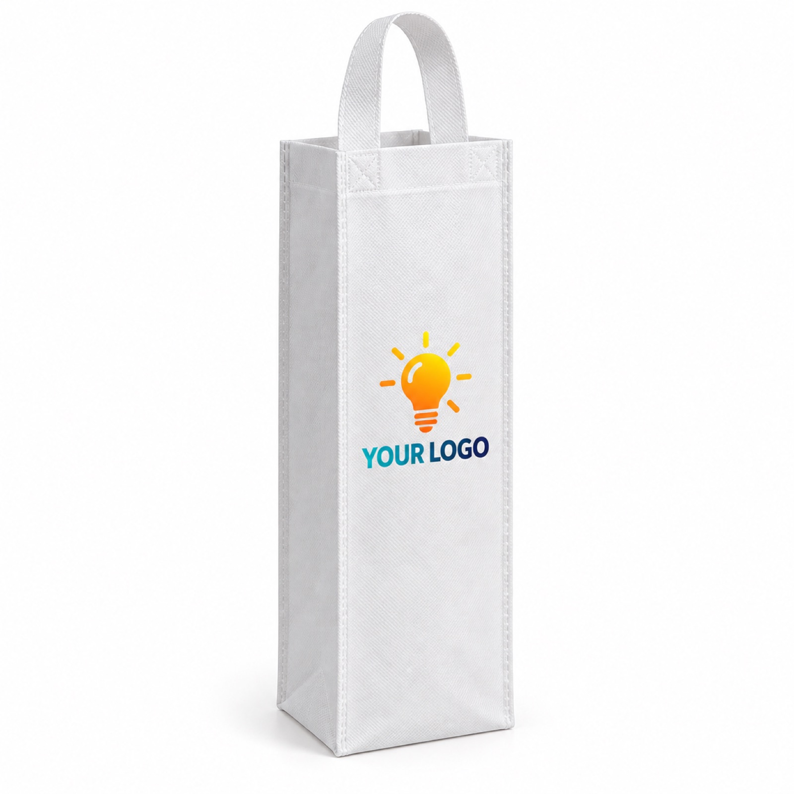 Non-woven wine bag at a three-quarter angle (illustration)