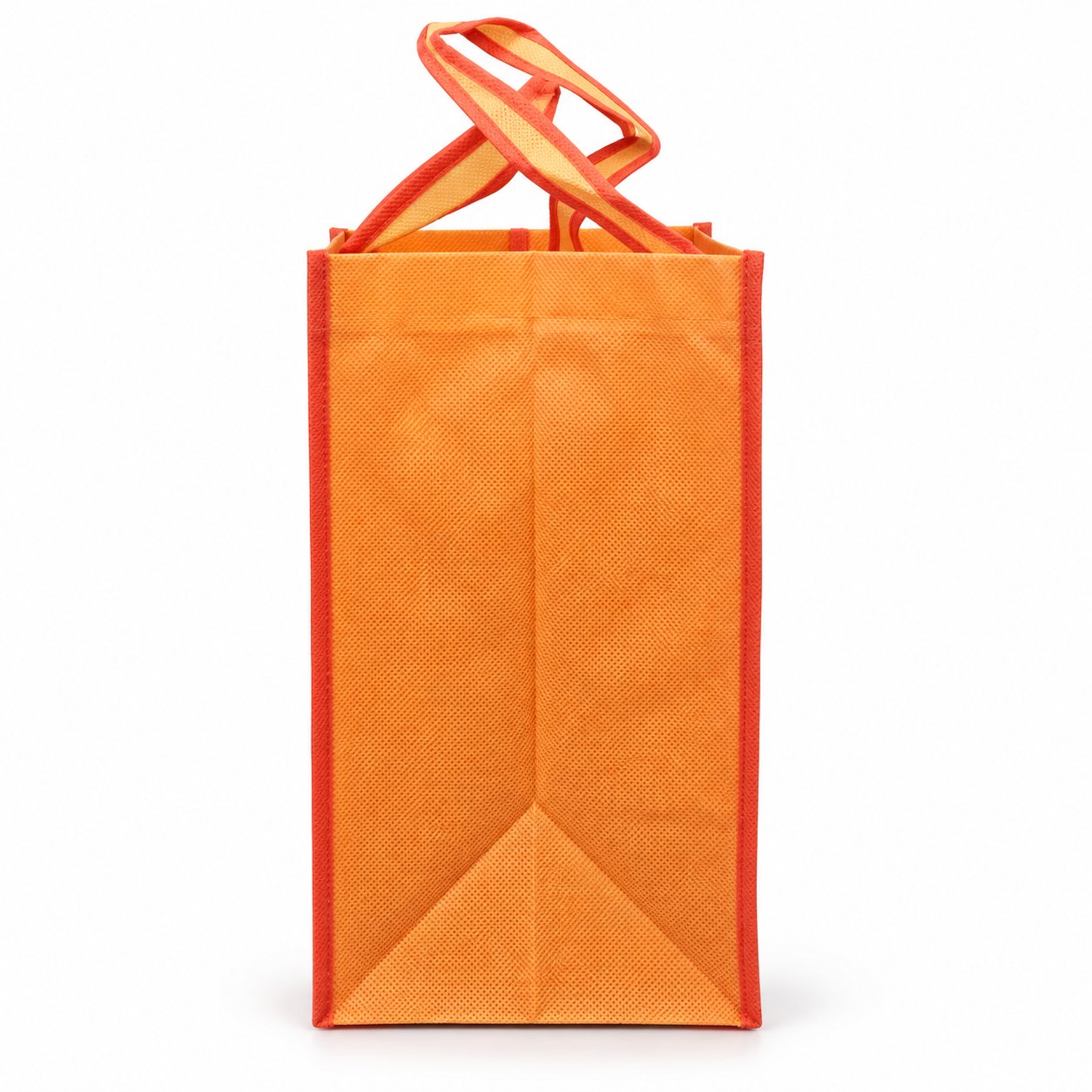 Orange gift set non-woven bag, side view