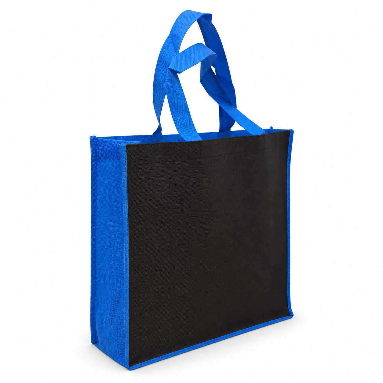 Non-woven shopping bag, three-quarter view