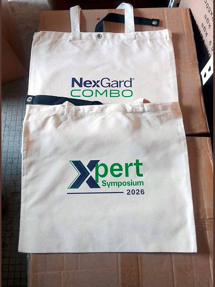 Custom printed bag for a client (event tote nexgard xpert)